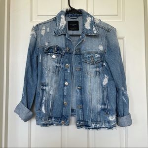 Zara Ripped Denim Jacket